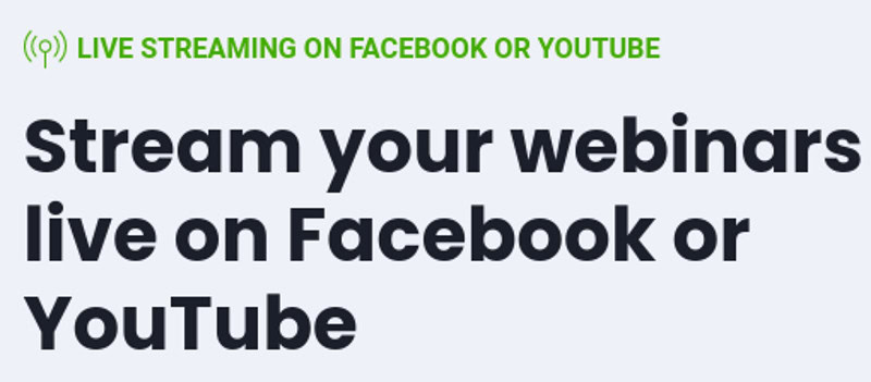 With ClickMeeting, you can stream your webinars on Facebook and YouTube.