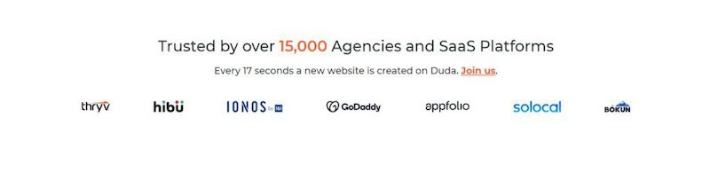 Duda is one of the best website builders trusted by over 15,000 customers. 