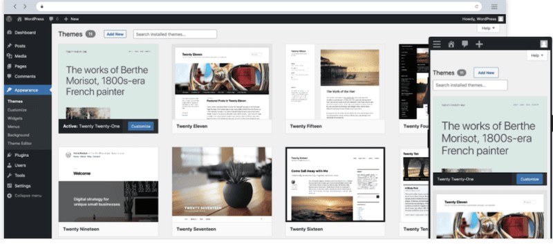 WordPress is one of the best website builders that gives users plenty of pre-built templates to choose from. 