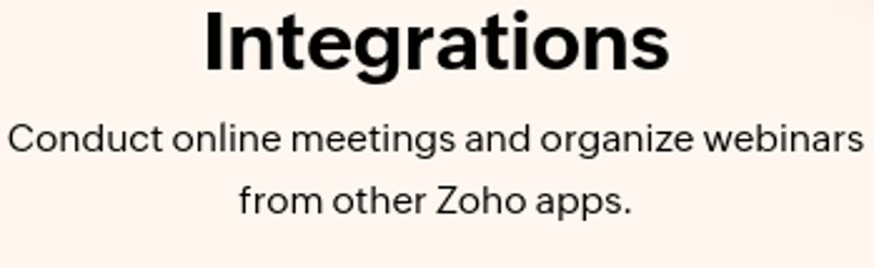 Zoho Meeting connects with other apps on the Zoho platform. 