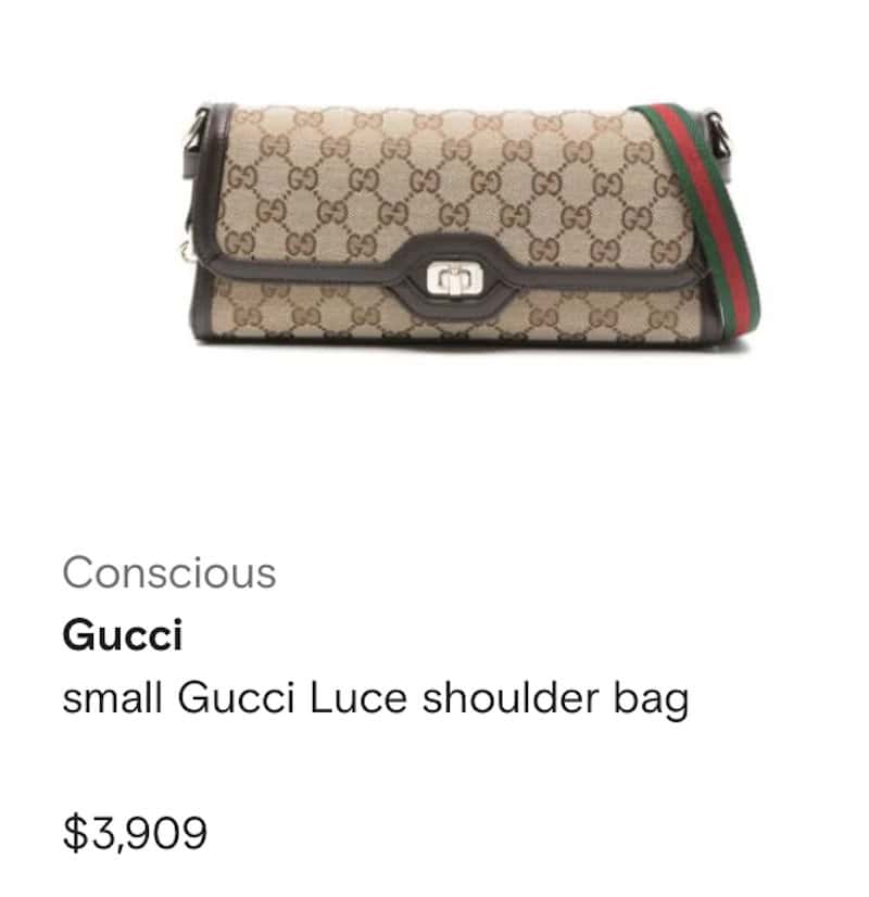 A small Gucci Luce shoulder bag on sale for $3,909. 