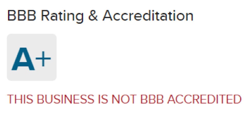 Northwest Registered Agent BBB rating is an A+.