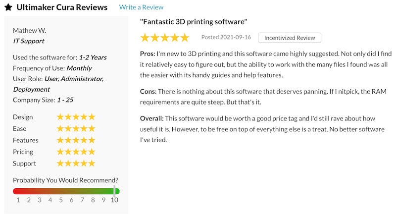 Review of Ultimaker Cura on SourceForge. 