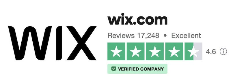 A screenshot of the 4.6 stars Wix has received from Trustpilot.