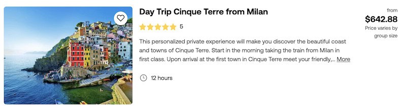 A day trip to Cinque Terre, Italy available to book on Viator. 