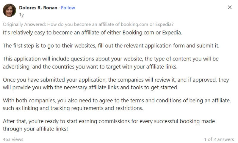 A person on Quora shared their personal experience with joining the Expedia affiliate programs. 
