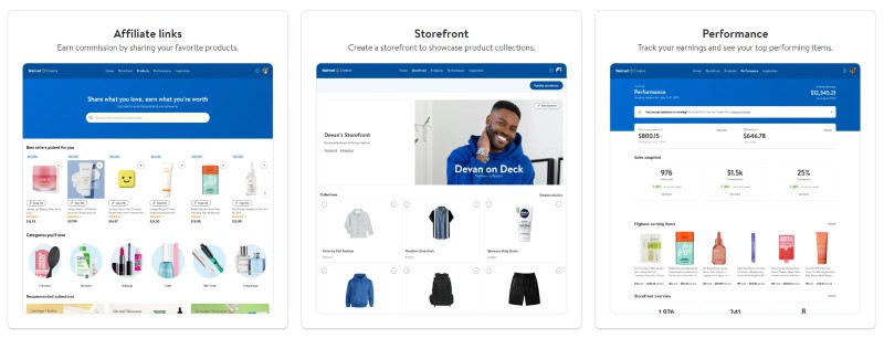 A view of the tools available to Walmart Creators. 