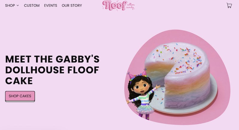 Flood cotton candy uses Shopify for their e-commerce website. 