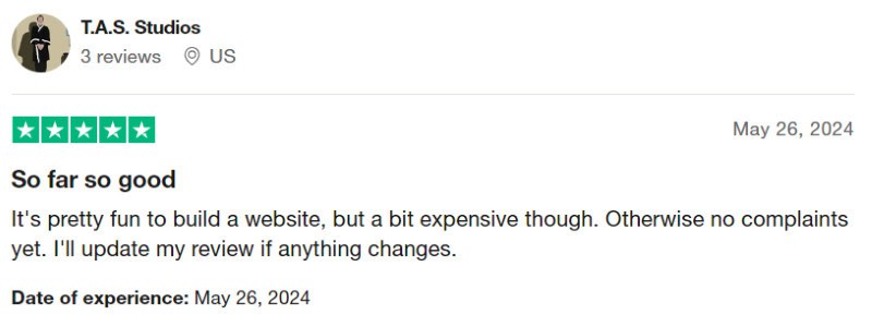 A positive Shopify review from someone who likes the platform, but wishes it was more affordable. 