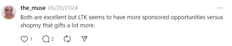 Someone on Threads says that they like using both LTK and ShopMy. 