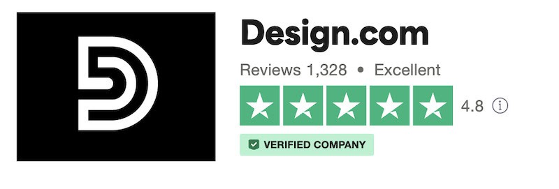 Design.com gets 4.8 stars out of five on Trustpilot. 