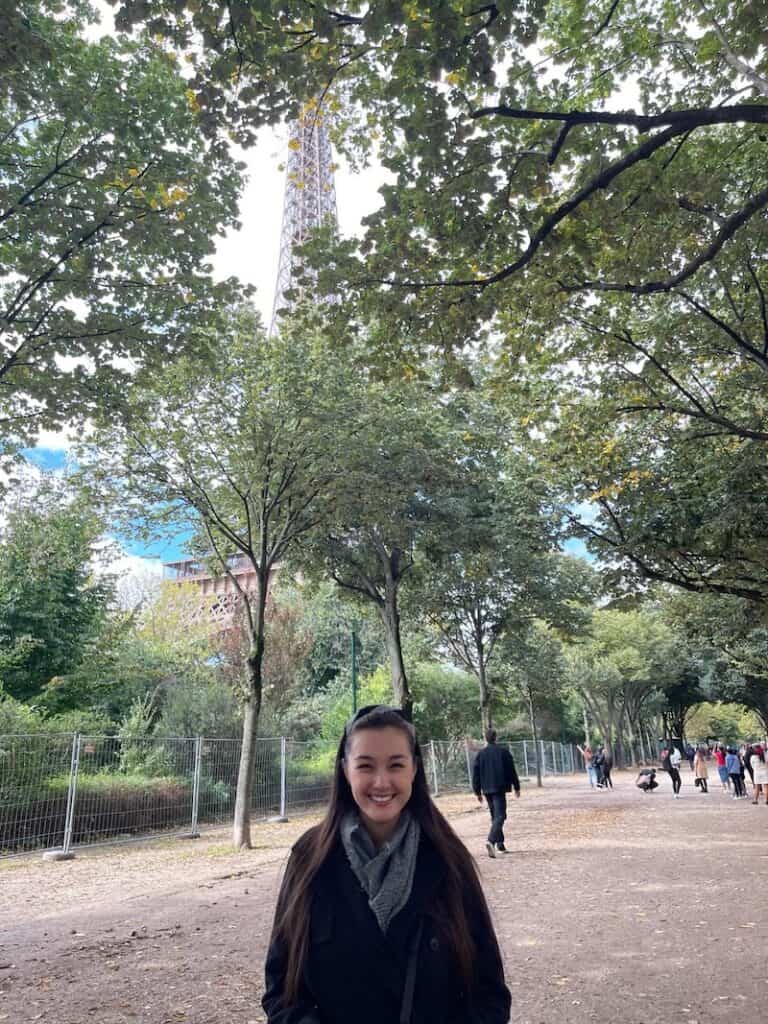 Champ de Mars gardens near the Eiffel Tower. 