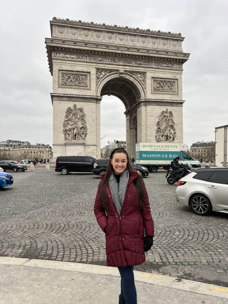 The start of the Champs Elysees avenue at the Arc de Triomphe in Paris. 